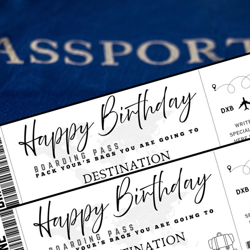 Printable Birthday Boarding Pass Ticket, Surprise Boarding Pass Ticket ...