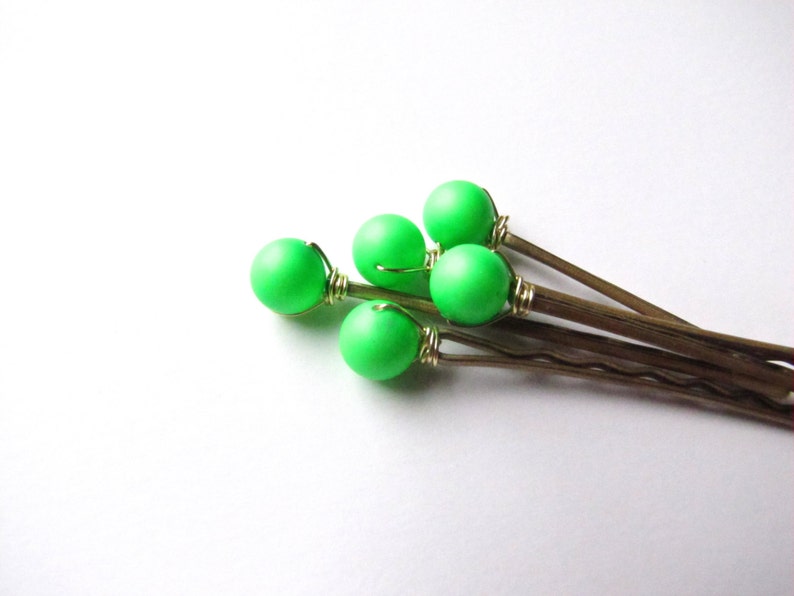 Neon Green Hair Pins image 2