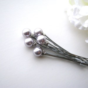 Lavender Pearl Hair Pin Set Swarovski, 8mm