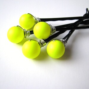 Neon Yellow Hair Pin Set image 1