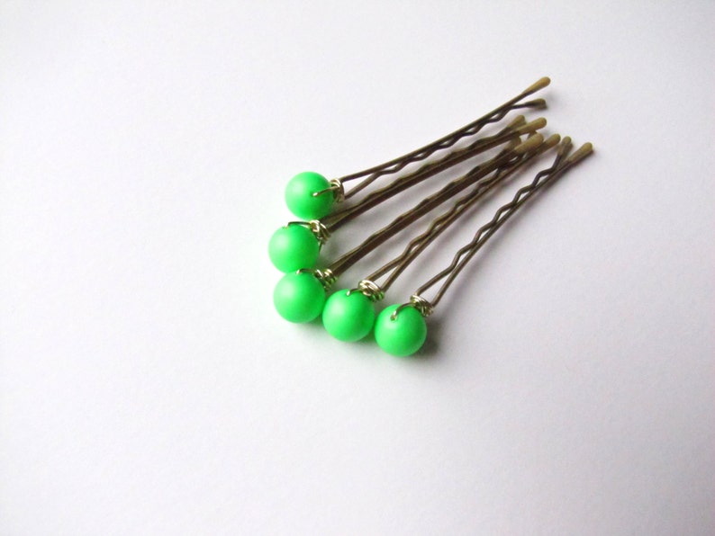 Neon Green Hair Pins image 5