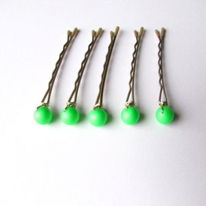 Neon Green Hair Pins image 3