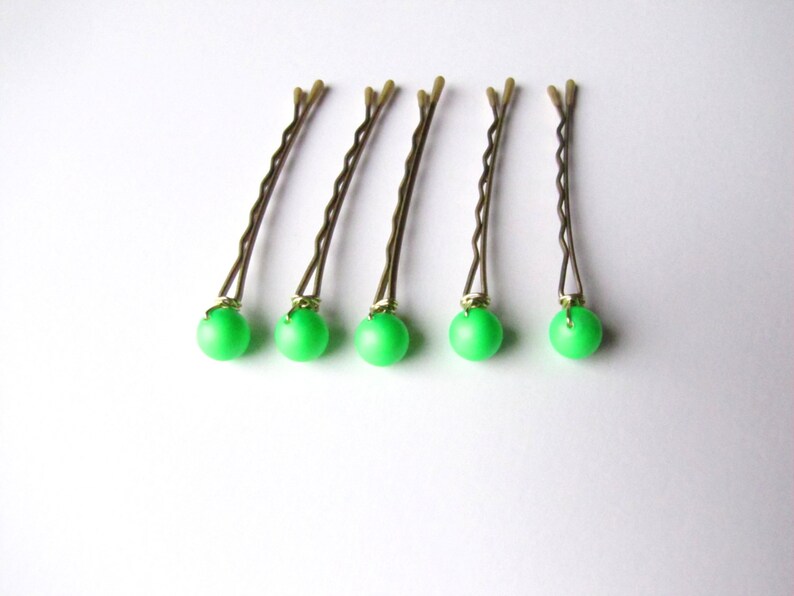 Neon Green Hair Pins image 3