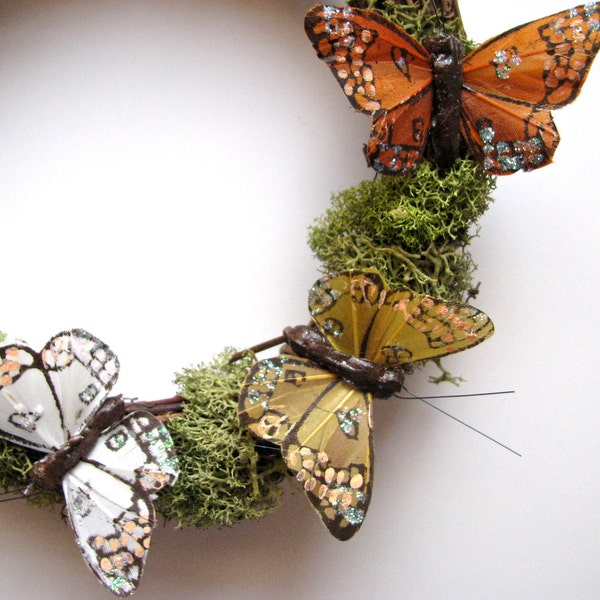 Woodland Butterfly Wreath with Moss