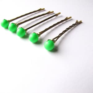 Neon Green Hair Pins image 1