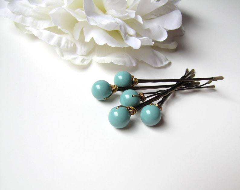 Jade Green Bobby Pins Wedding Hair Pin Set Etsy