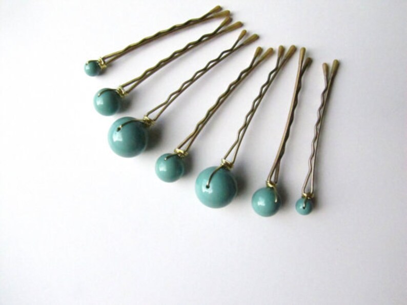 Jade Hair Pin Pearls Mixed Sizes Modern Wedding Hairpins Etsy