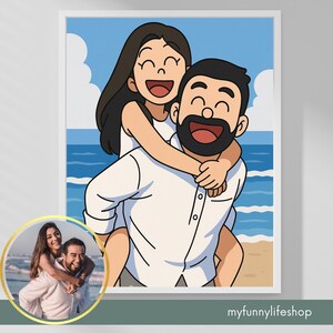 Ritratto di coppia personalizzato, ritratto con animale domestico, ritratto, regalo per coppia, ritratto del fidanzato, ritratto di famiglia, regalo personalizzato, regalo di coppia