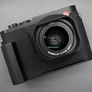 LIM'S Custodia in vera pelle con impugnatura in metallo a coda di rondine per Leica Q3 Q3 43 Tutto nero