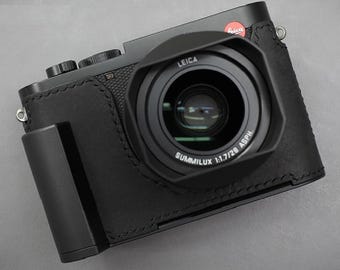 LIM'S Genuine Leather Half Case Metal Grip Dovetail For Leica Q3 Q3 43 All Black