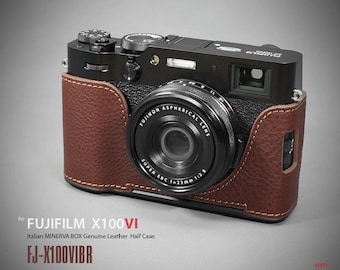 LIM'S lederen camerabehuizing zwaluwstaartplaat ingebouwd voor Fuji FUJIFILM X100VI-hoes (bruin)