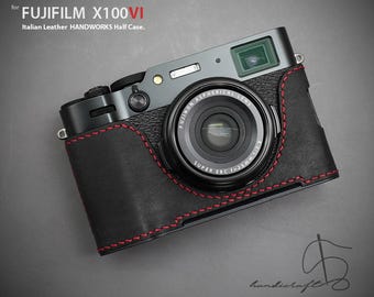 LIM'S lederen cameratas zwaluwstaartplaat voor FUJI FUJIFILM X100VI-hoes Nero Zwart [handgemaakt]