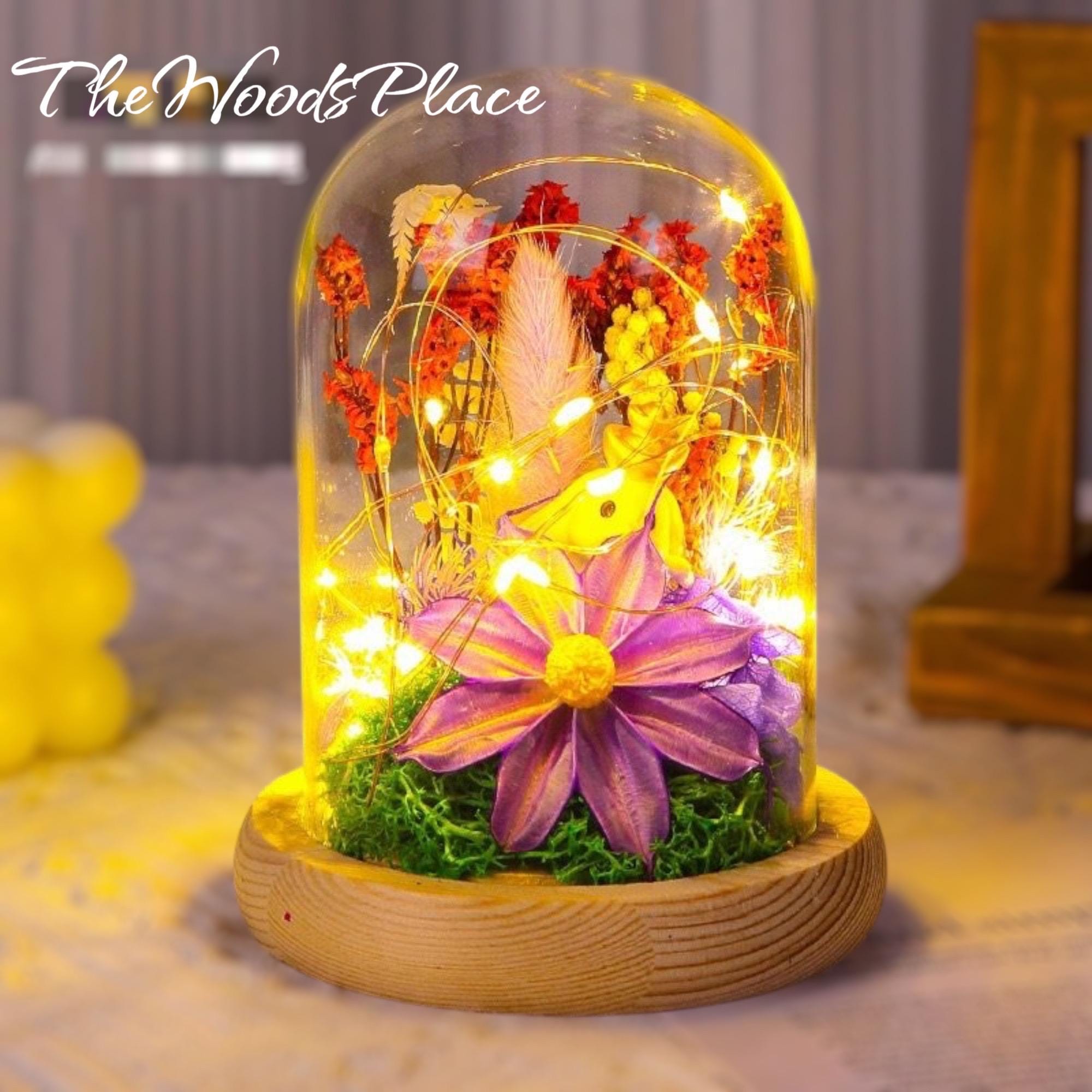 Valentine Gift Flower Dome Lamp • Romantic LED Night Light  display picture 1