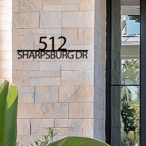 Modern Metal House Number Sign,Custom House Number,Metal Street Name,Address Number with Street Name,Retro Style House Number,Housewarming