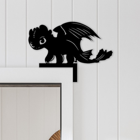 Toothless Metal Door Frame Topper,Dragon Door Frame Corner,Gifts for Dragon Lovers,How To Train Your Dragon Art for Home/Door,Fantasy Decor