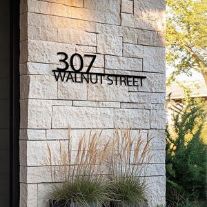 Modern Metal House Number Sign,Custom House Number,Metal Street Name,Address Number with Street Name,Retro Style House Number,Housewarming