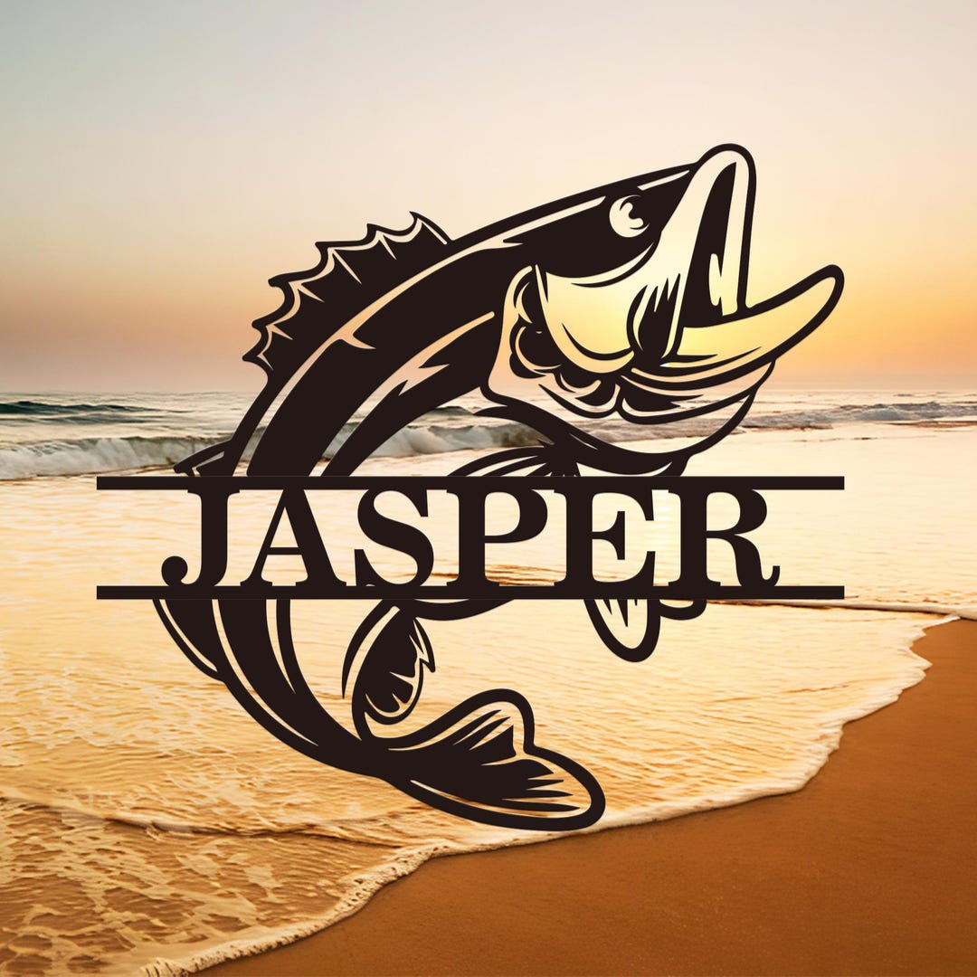 Fishbase Sign Custom Fish Metal Name Sign, Custom Fishing Sign, Fishing Gift for Men ...