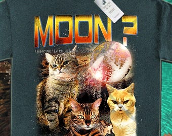 Comfort Colors Vintage Grumpy Cat Moon T-Shirt - Funny 'UGH FINE' Meme Tee - Reluctant Outdoor Cats Graphic - Sarkastic Cat Lover Gift