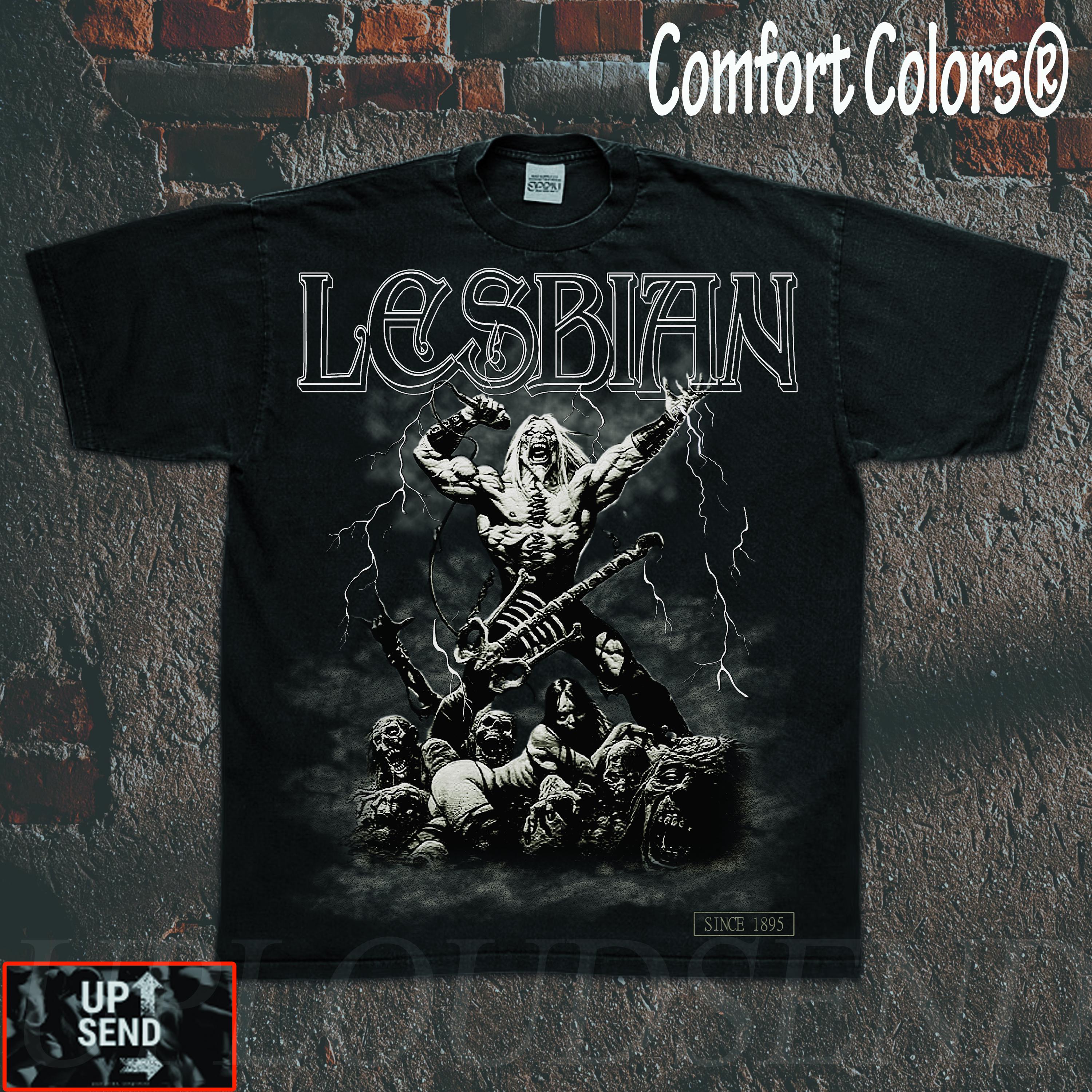 Lesbian Warrior Dark Fantasy T-shirt, Graphic Distressed Tee