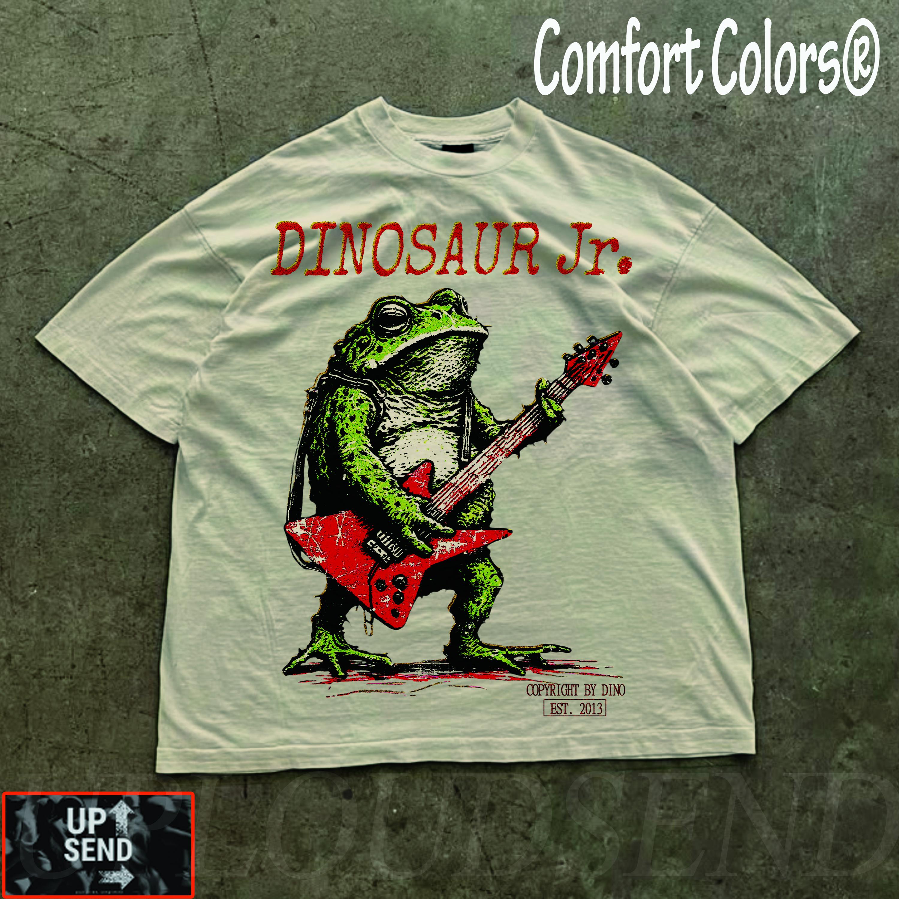 Vintage Frog Band T-Shirt, Dinosaur Jr. Parody, 90s Punk Meme Tee, Cartoon Grunge Streetwear, Dino Jr. Aesthetic, Dinosaur Jr. Inspired