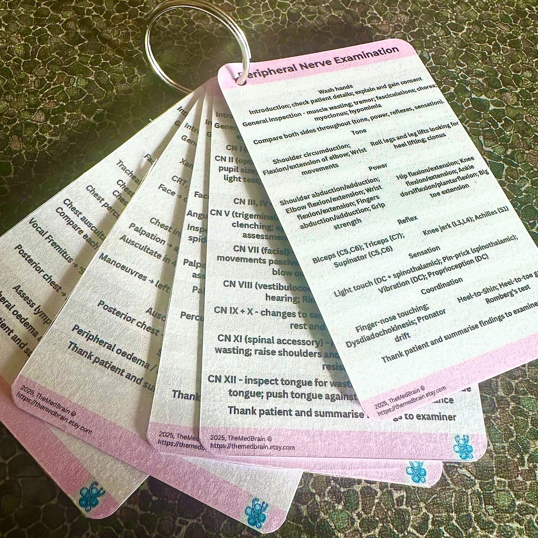 Osce Card OSCE Examination Pocket Card Bundle | Medical Student Gift - Etsy
