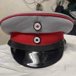 Vintage M1907 Style Military Visor Cap – Handmade Historical Replica Field Hat | WWI Cosplay Reenactment Collectors Cap