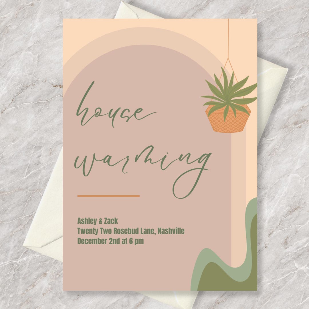 Homewarming Invitation 5x7 Canva Template | Customizeable Printable ...