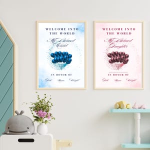 Personalisiertes Baby Geburtsposter Custom, Neugeborenen Geschenk Baby Stats Print, Geburtsposter im Maßstab 1: 1, Kinderzimmerdeko, Geschenk zum Vatertag