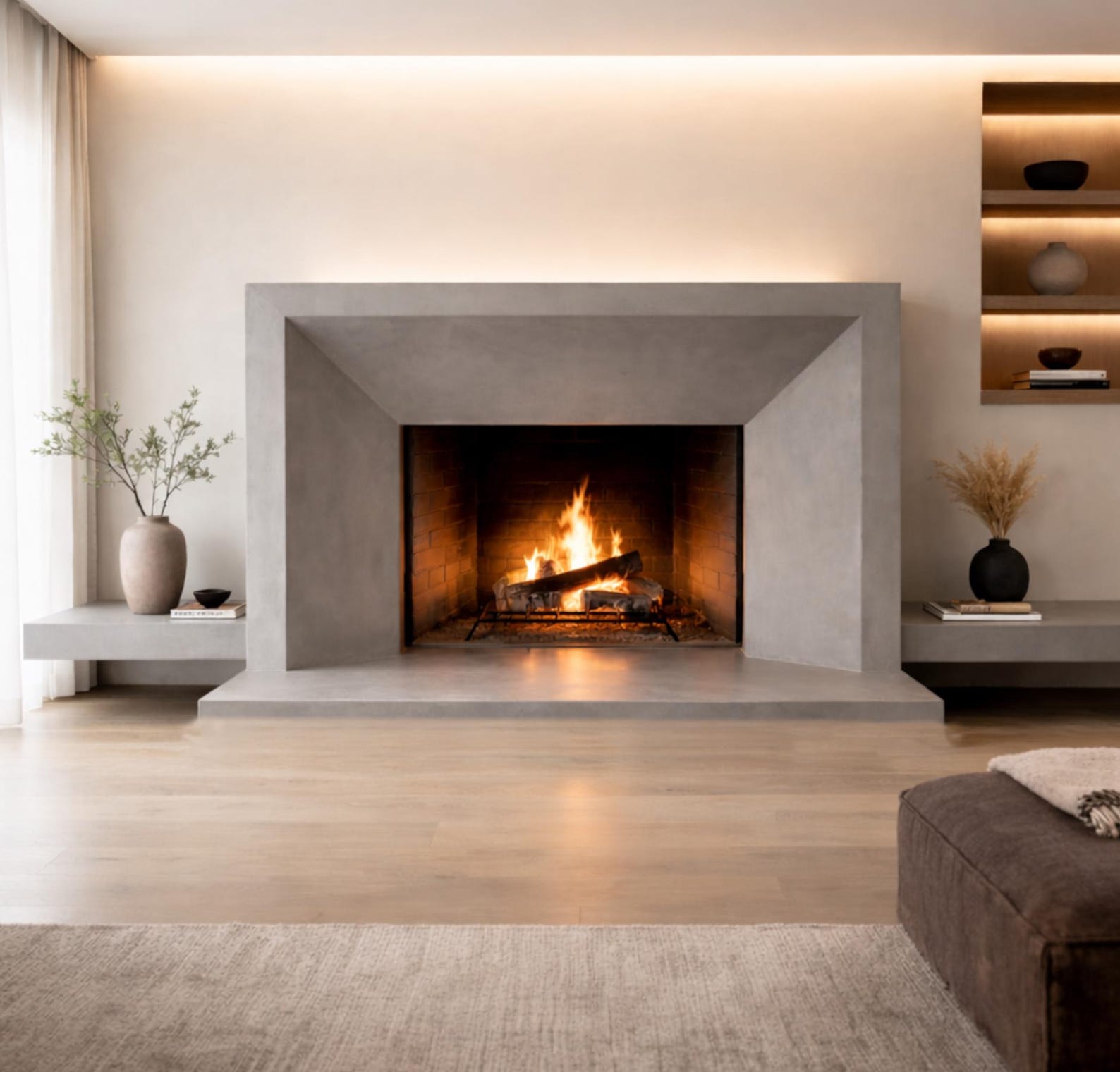 Pillar Cast Concrete Fireplace Surround – Modern & Classic Interiors - Etsy