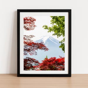 Fujisan Herbstansicht - Japan Naturfotografie Druck, Digital Download Wandkunst, japanische Landschaftsdekor