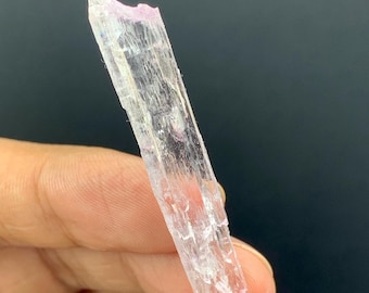 Raw Kunzite Crystal Specimen: Pink Fluorescent Gemstone, Afghanistan -28.10 Carats