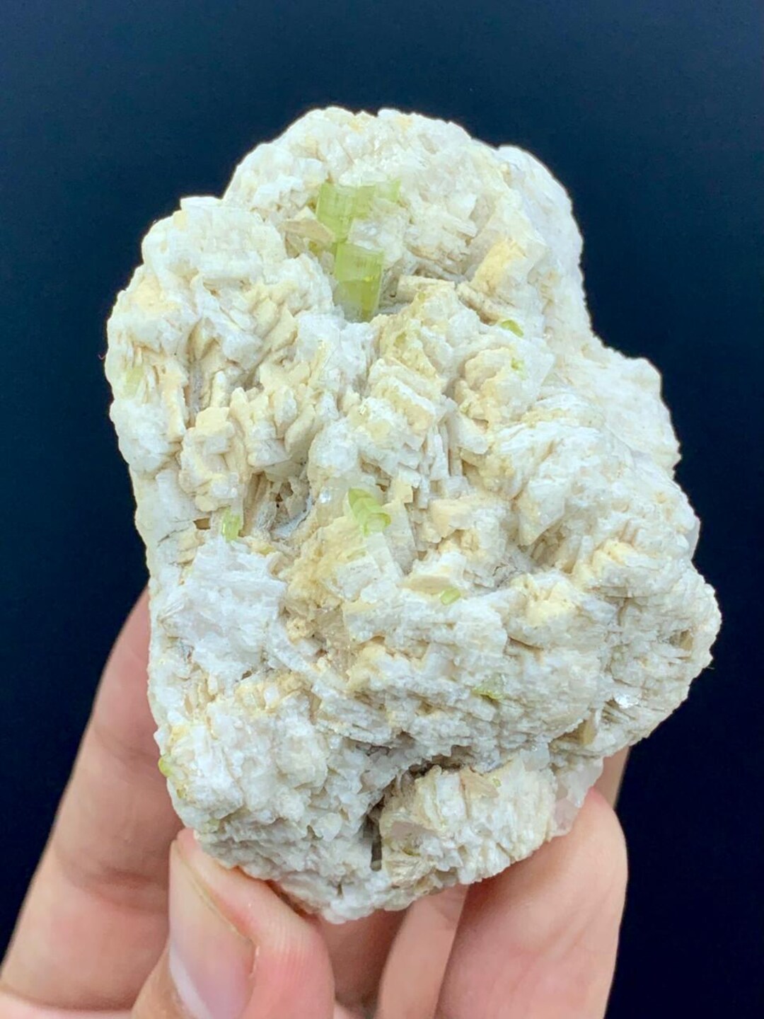 Natural Green Color Tourmaline Crystal With Albite From Afghanistan ...