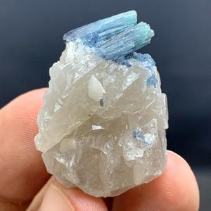 Natural Tourmaline Blue Indicolite Color Crystal On Quartz , Crystal Specimen, Tourmaline Crystal , From Afghanistan-For Sale , 14.86 Grams