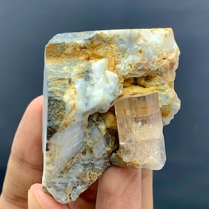 Katlang Topaz Crystal Specimen: Raw Minerals on Matrix, 91 Grams