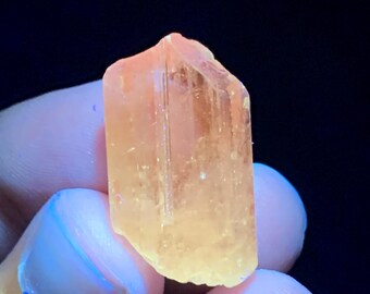 Raw Kunzite Crystal Specimen: Pink Fluorescent Gemstone, Afghanistan (5.23 Grams