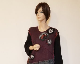 2X Sweater Dress Asymmetrical Hem Eco Fashion
