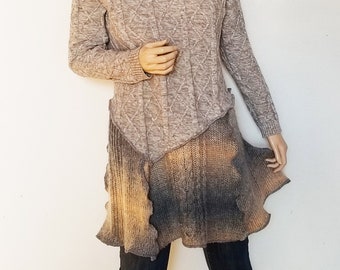 Size L No Wool Super Soft Removable Cowl Dress