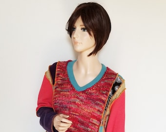 XL to 1X  Colorful Acrylic Knit Tunic