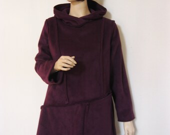 tunic fleece hoodie