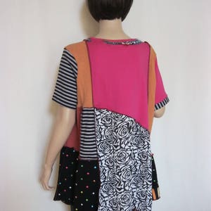 Reserve for Paula 1X to 2X Pink Black and White Tunic image 3