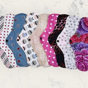 4PK - 10&quot; Cloth Menstrual Pad, Leak proof Reusable Period Pad, Sanitary Napkin, Cloth Pads