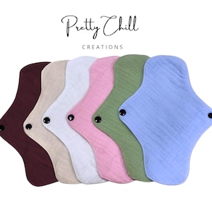 3PK Organic Cloth Panty Liners, 100% Cotton Liners, Regular Panty Liner, Washable Eco Friendly Reusable Zero Waste Liner, PantyLiner