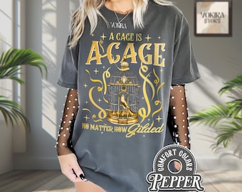 Koszulka Gilded Cage Comfort Colors: prezent dla miłośnika książek fantasy