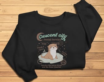 Crescent City Postal Service geborduurd sweatshirt, Sjm Crescent City-shirt, Otter Service-sweater, cadeau voor haar