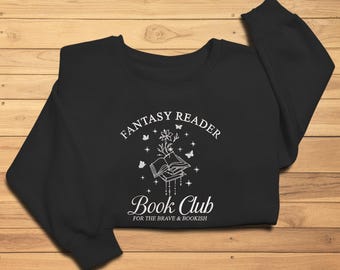 Fantasy Reader Book Club Sweatshirt, Embroidered Bookish Gift, Cozy Reading Crewneck, Book Lover Gift, Booktok Merch, gift for her.