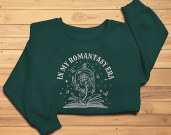 Camiseta bordada "En mi era romántica", sudadera del club de amantes de los libros, regalo para lectores de novelas románticas, camiseta de libro de fantasía romántica, sudadera de romance oscuro