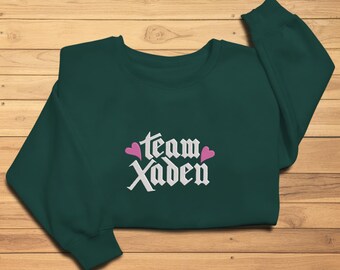 Team Xaden Embroidered Sweatshirt, Xaden Riorson Wingleader Shirt, Fourth Wing merch, bookish merch, Onyx Storm Reader,Violence Shadow Daddy