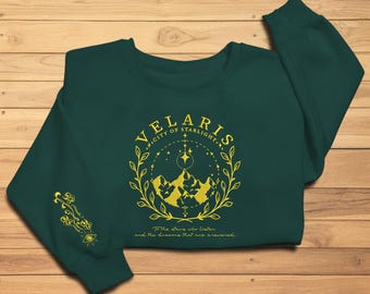 Sweat brodé Velaris City Of Starlight, sweat à capuche brodé Velaris, chemise The Night Court, pull SJM, chemise ACOTAR.