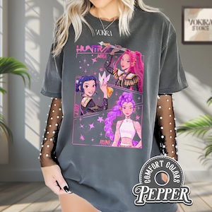 Kpop Demon Hunters T-shirt Gift For Woman, Jinu Manga Shirt, Kpop Huntrix Pin, Demon Hunter Merch, Saja Girls Fan Poster, Kpop Shirt