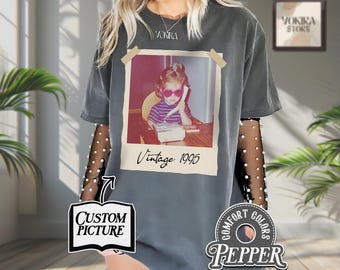 Custom Vintage Photo And Year Shirt, Custom Shirt With Picture Personalized 30th Birthday Gift Vintage 30th Birthday Party Vintage Est Shirt